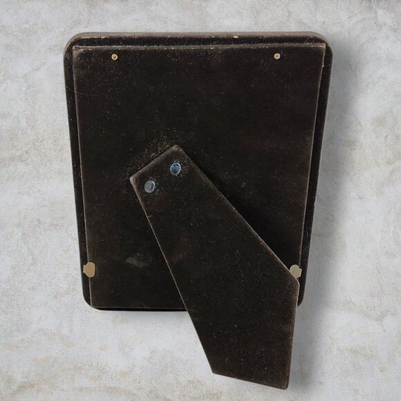 Vintage MCM Silver Gold Picture Frame 5x7 Hollywood Regency 1970s + Silhouette - Picture 5 of 10